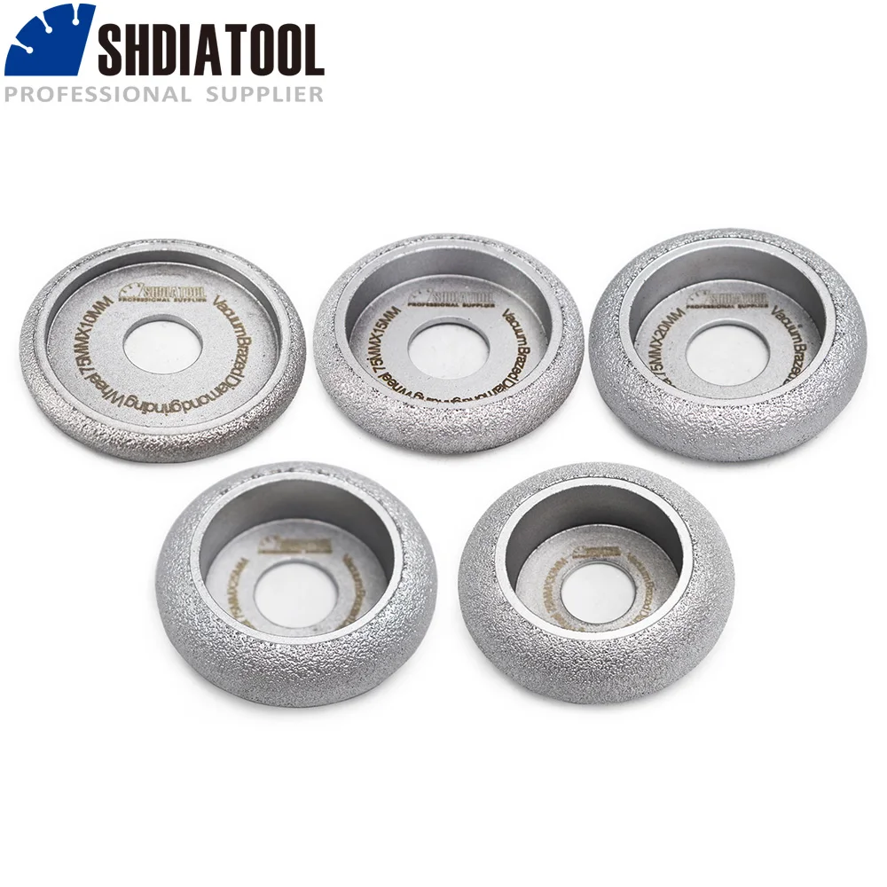 SHDIATOOL 1pc Diameter 75mm Vacuum Brazed Diamond Profile Grinding Wheel 10/15/20/25/30MM Diamond Disc Abrasive Grinding Wheels