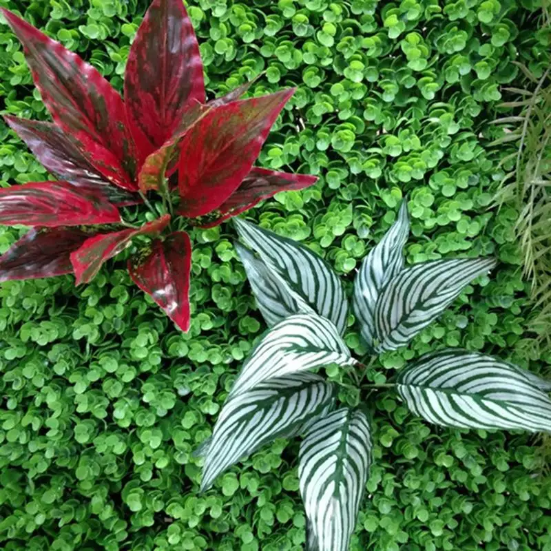 Artificial Croton Decorative Lifelike Cloth Artificial Plant Leaf Faux Leaf Stem For Home Garden Decoration Plantas Artificiais