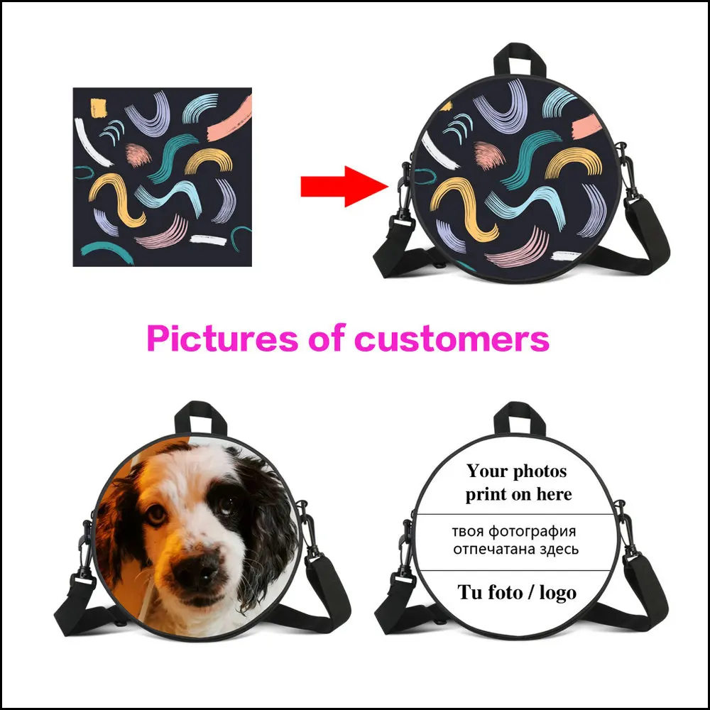 Sublimação Impressão Mochila Redonda para Crianças, 2 em 1, Multifuncional, Crossbody, Bolsa de Ombro, DIY, Logotipo Personalizado, Mini Bolsa