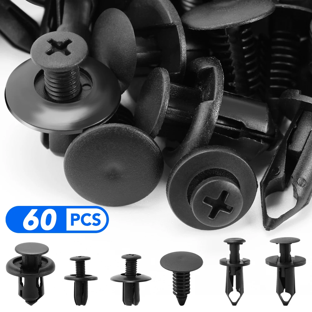 6 Size 60pcs Auto Fastener Clip Mixed for Subaru Forester Impreza Legacy Outback XV STI 2004 2014 2018 2019