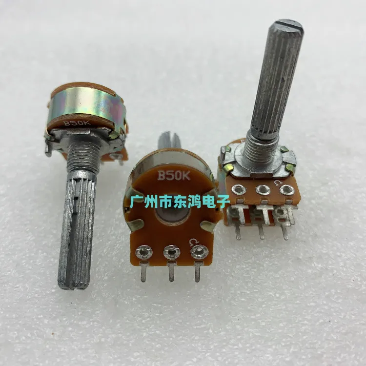 High quality potentiometer rk16 double potentiometer b50kx2 shaft length 30mm wrapped thread