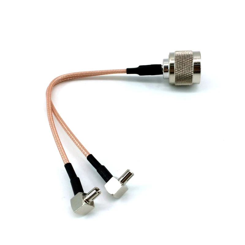 N male to 2 X TS9 /CRC9 Connector antenna cable Splitter Combiner Y type Cable Pigtail RG316 15CM for 3G/4G modem