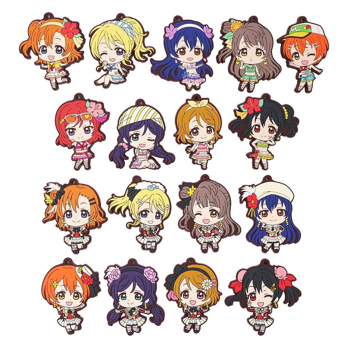 Love Live! Lovelive School Idol Minami Kotori Nico Eli Rin Umi Maki Tojo Nozomi Hanayo Honoka Anime Rubber Keychain