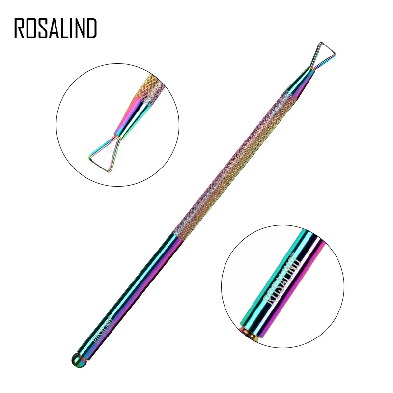 Rosalind Professional Stainless Steel Manicure Tool Kit Colored Dead Skin Scissor Nail File Acrylic Gel Nail Polish Remover Tool