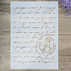 A4 Size DIY Craft Layering French Script Stencil For Wall Painting Scrapbooking Stamp Album Decorative Embossing Paper Card