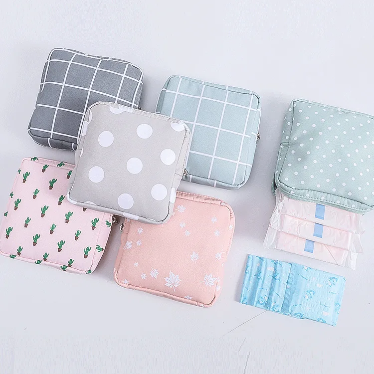 Women Girl Sanitary Pad Pouch Napkin Towel Storage Bag Credit Card Holder Coin Purse Cosmetics Headphone Case Sanitary Pouch