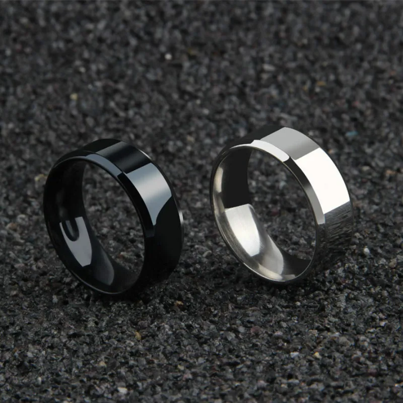 2022 Fashion Charm Jewelry ring men stainless steel Black Rings For Women