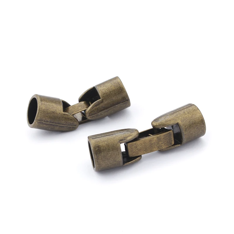 5sets Antique Silver 8mm Cord End Snap Clasps For 8mm Round Leather Bracelet Connector Jewelry Findings Accessories