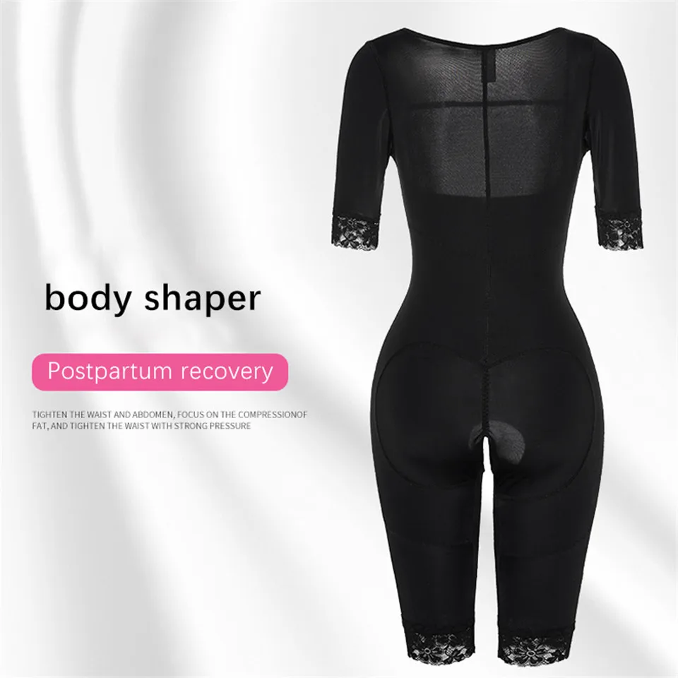 Shapewear Bodysuit Damen Schwarz Shapers Schnür-Unterbrust-Ganzkörper-Bodysuits mit Öffnung im Schritt Schlankmachende Unterwäsche – Detail 4