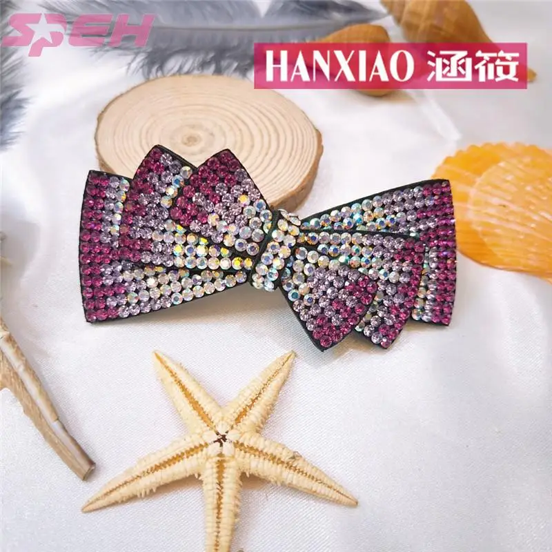 

Hair clip new stlye full rhinestone diamond leather super flash lady high-grade ponytail clip bowknot card simple accessories