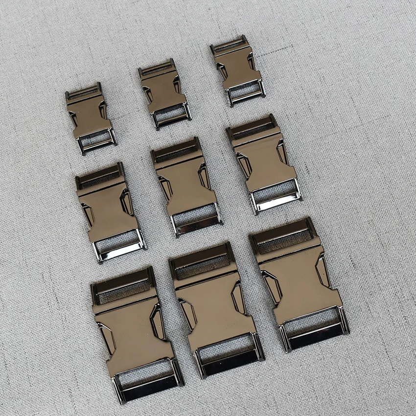 

20 Pcs/Lot 15mm 20mm 25mm Metal Buckle Side Release Curved Buckle For Bag DIY Dog Collar Bracelet Trinket Bracelet Accessories