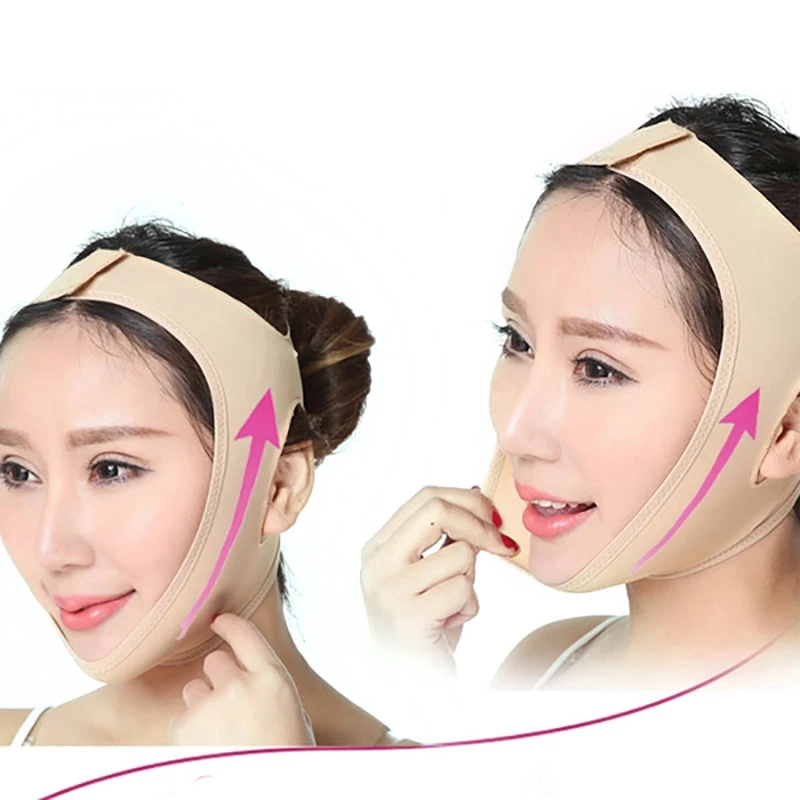 Facial รูปร่าง Lift ลดคางคู่ผ้าพันคอบางหน้ายกร่างกาย Slimming Bandage Skin Care Breathable หน้ากากเข็มขัดเครื่องมือ