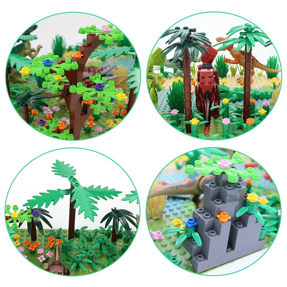 New Jurassic Dinosaur World Tree Forest Animal Action Figures Building Blocks Compatible City DIY MOC Bricks Kids Toys