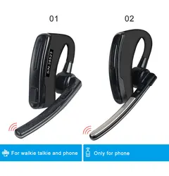 Fones de ouvido sem fio Bluetooth, fone de ouvido para Walkie Talkie, PTT, apto para Baofeng UV 5R, 888S, rádio bidirecional