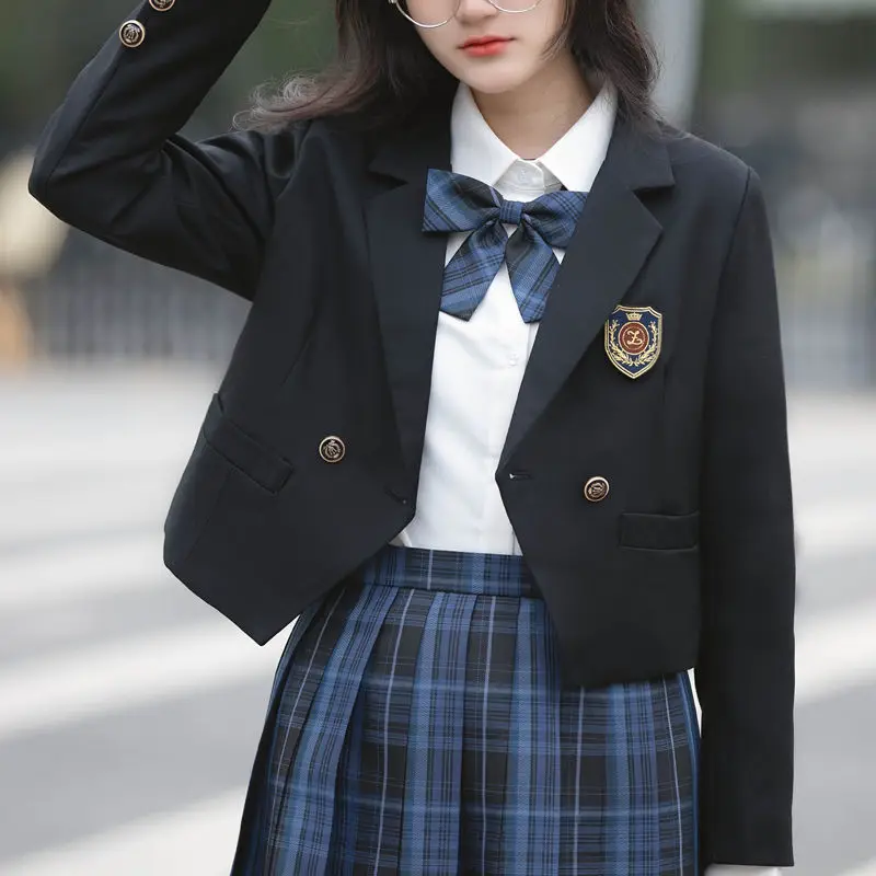 JK Suit Coat Women Girl Black Blazer Suit Jacket Autumn New Top Student College Style Anime Cosplay Costume Cardigan