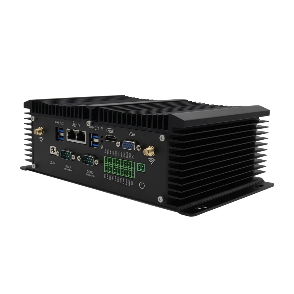 Eglobal-Mini PC Industrial sin ventilador, Intel Core i5 8250U i7 7500U, ordenador de escritorio, Lapto Linux Ubuntu 2 * COM 8 * USB 2 * LAN HDMI VGA