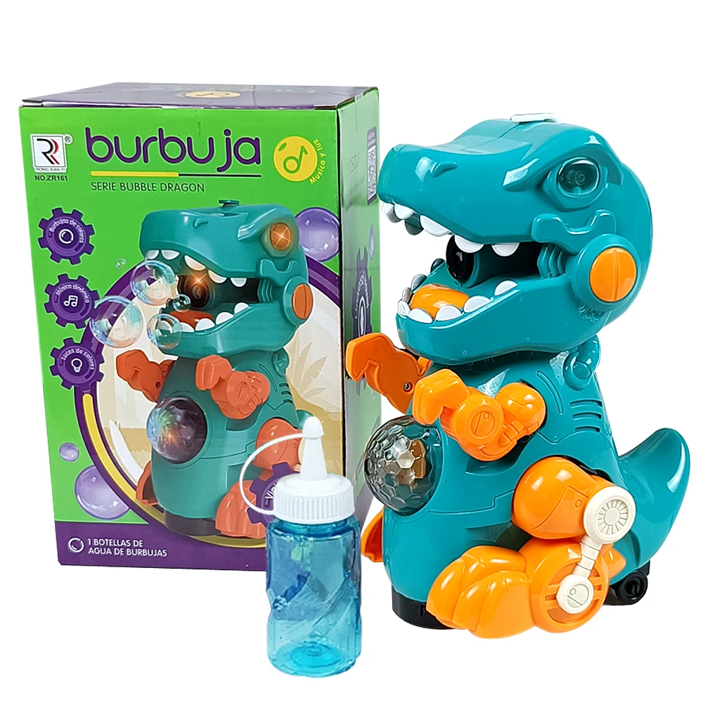 

Dinosaur Bubble Machine For Kid With Sound And Lights Outdoor Toy Electric Bubble Blower Toy Soap Water Bubble Maker