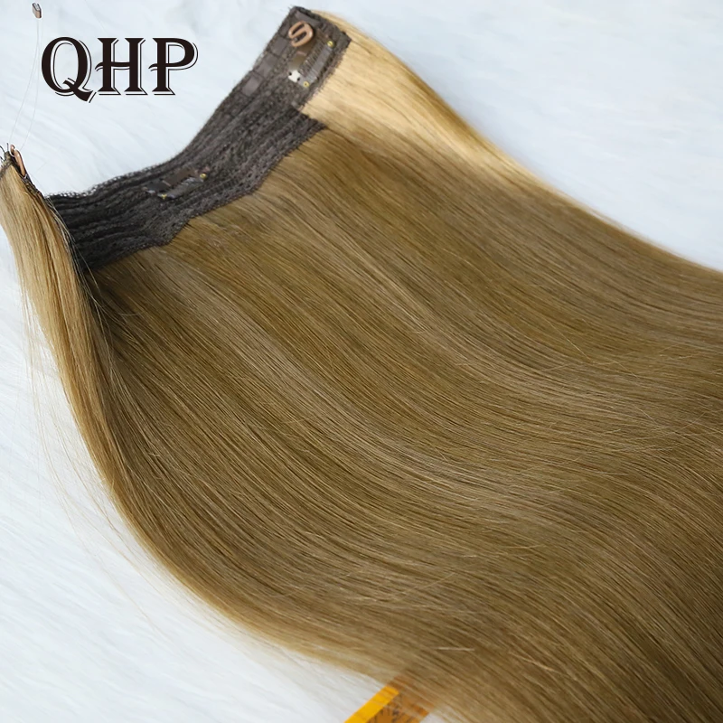 QHP Clip In One Piece Human Hair Extensions Brazilian Raw Virgin Straight Thick Long Hair End 18inch-24inch 30%