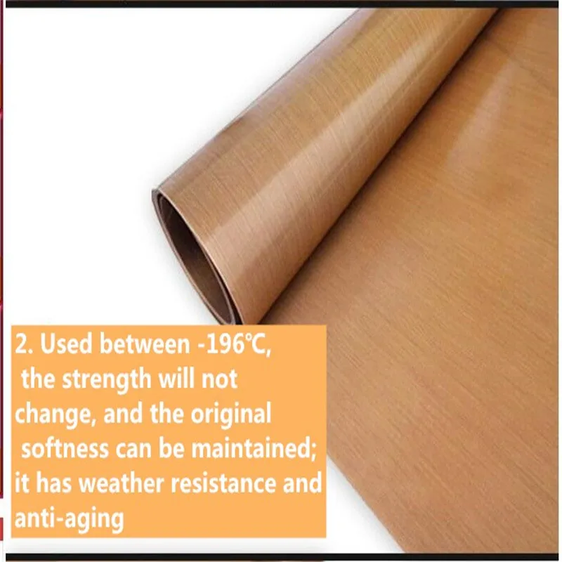 0,13 mm/0,18 mm PTFE Hochtemperaturbeständiges Isoliergewebe für Dichtungsmaschinen, Verbrühungsschutz, verschleißfest, antihaftbeschichtet – Detail 2
