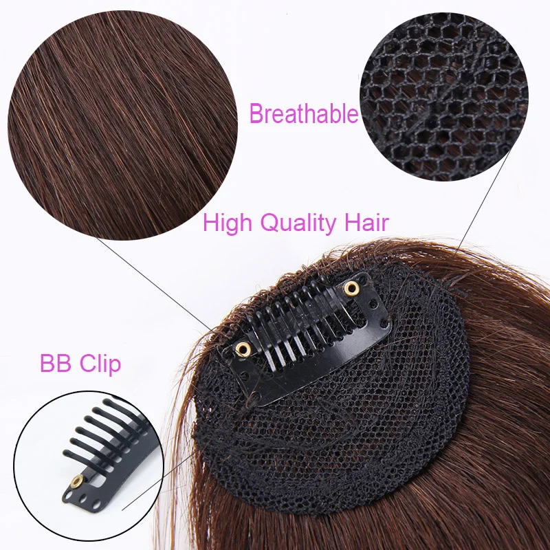 LUPU Synthetic Hair, Women\'s Bangs, Short Hair Clips, Natural Black, Solid Color