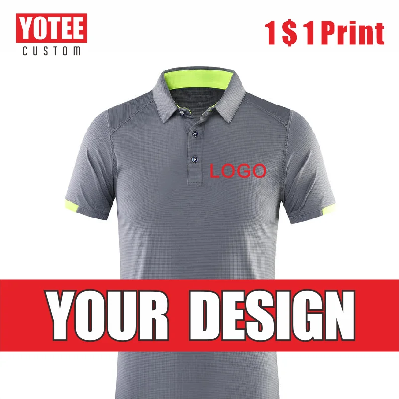 

YOTEE 2022 Quick-Drying Polo Shirts Polo Men Custom Golf Group Personal Customized Logo Embroidery Print Unisex Style