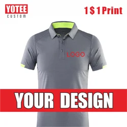 YOTEE 2022 Quick-Drying Polo Shirts Polo Men Custom Golf Group Personal Customized Logo Embroidery Print Unisex Style