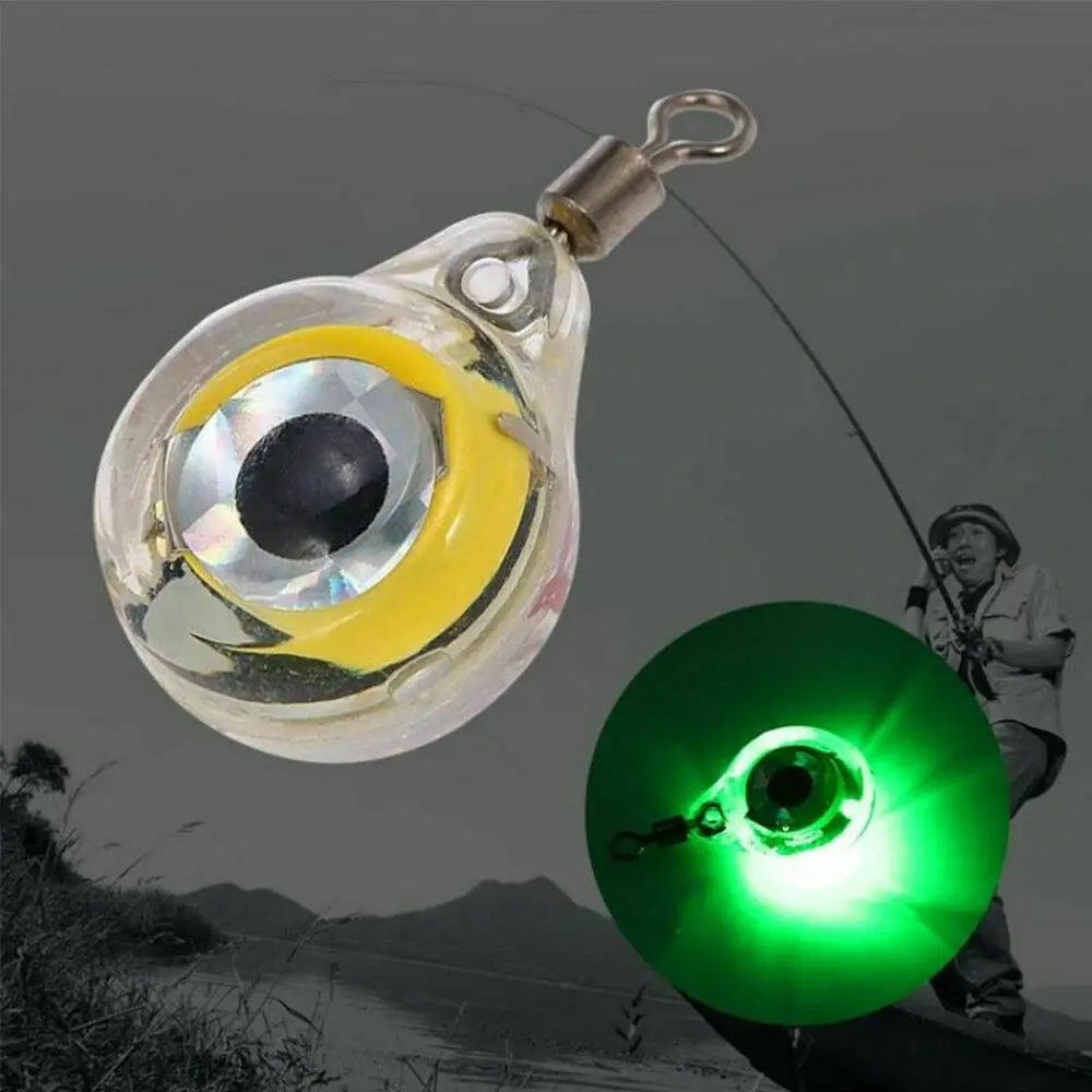 Mini señuelo de pesca LED con forma de ojo, lámpara de pesca subacuática impermeable, herramienta de pesca portátil, señuelo luminoso para atraer