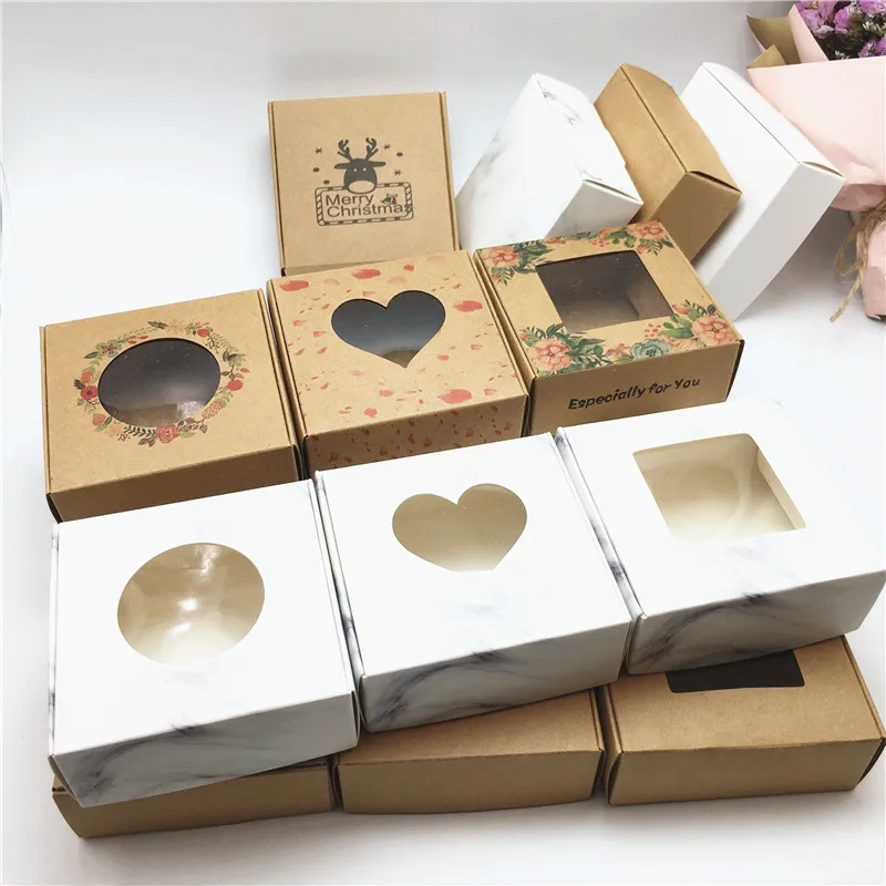 50pcs Jewelry Gifts dispaly Box Dreamcatcher kraft paper box romance print jewelry necklace earring ring package box