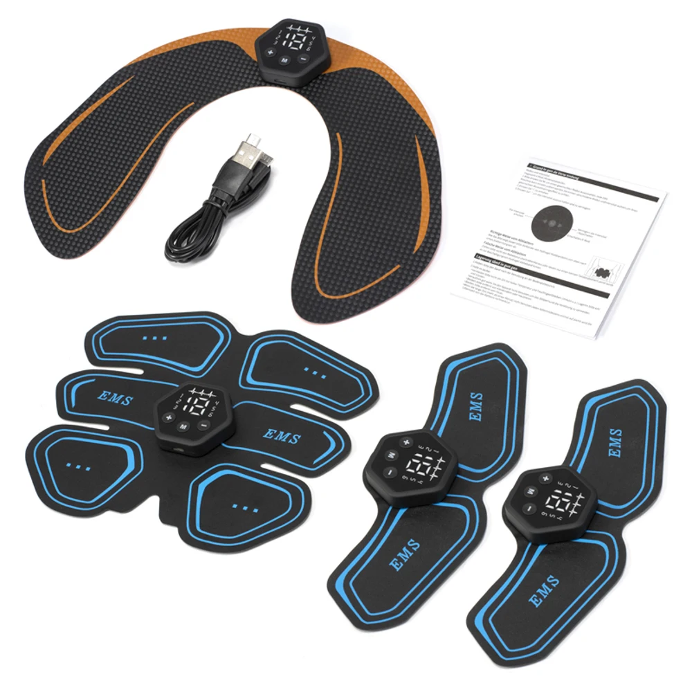 LCD Display Muscle Stimulator EMS Abdominal Hip Trainer Toner USB Abs Fitness Training Home Gym Body Slimming 6 Mode 19 Level