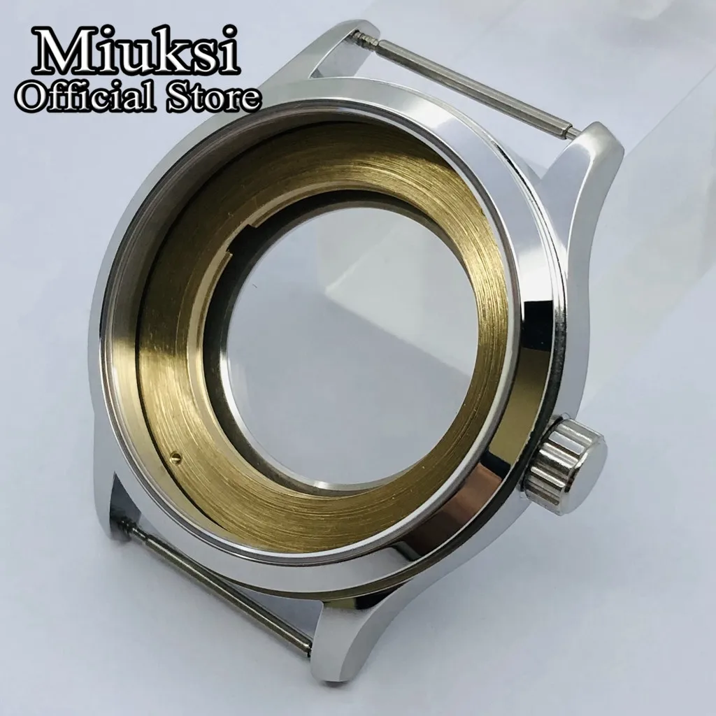 Miuksi 42mm sapphire glass stainless steel watch case fit ETA 2836 Miyota 8205 8215 821A Mingzhu DG2813 3804 movement