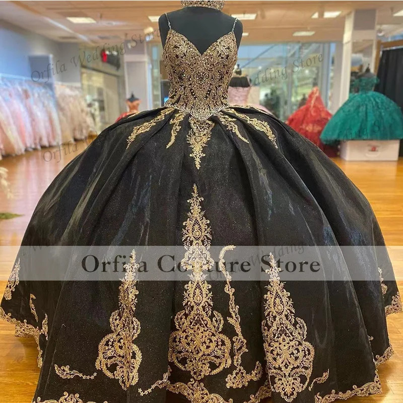 Black Mexican Ball Gown Quinceanera Dresses With Warp Applique Customized Sweet 16 Dress Party Wear Xv Años Vestidos De 15 Años