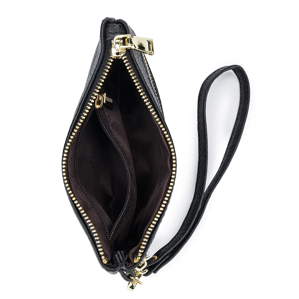 Women Long Casual Wallet Thin Genuine Leather Lady Zipper Phone Pocket Daily Shopping Female Purse Coin Money Bag mini Clutch