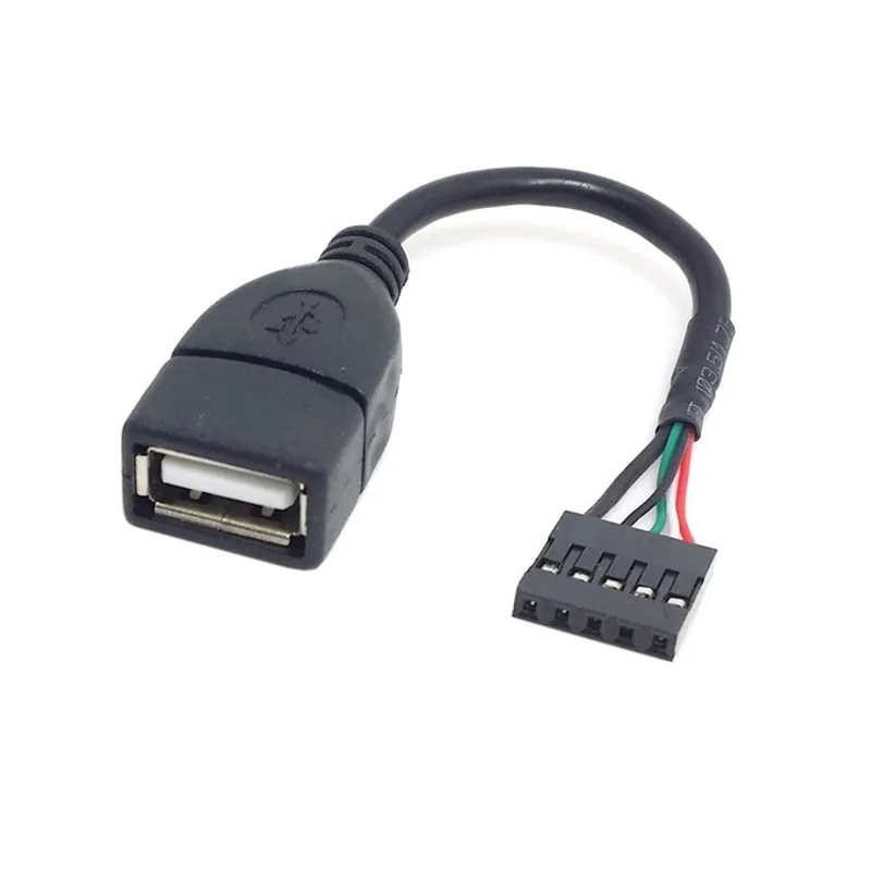 USB 2.0 Female to 5Pin Female USB Connector PCB Motherboard Cable USB Shielding Cable 5-pin DuPont 2.54 Computer Case Cable 0.1m