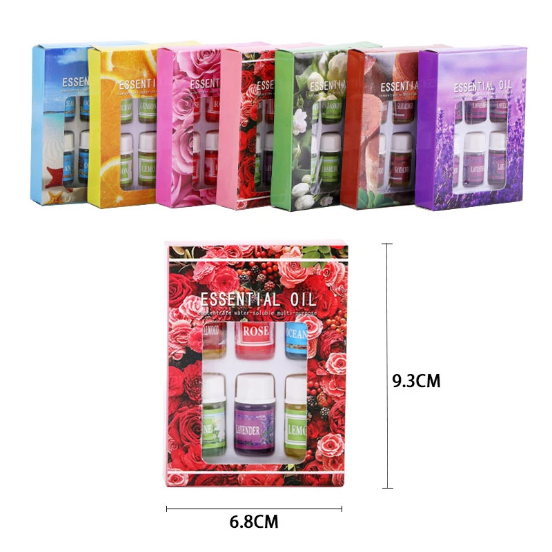 6Pcs 3ml Essential Oil Set Aromatherapy Gift Kit Pack for Humidifier