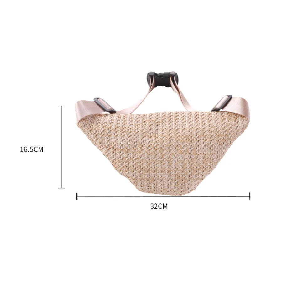 Stroh Brust Tasche Sommer Reise Strand Taille Tasche Fanny Pack Telefon Tasche Mode Woven Rattan Schulter Umhängetaschen Neue Sac poitrine