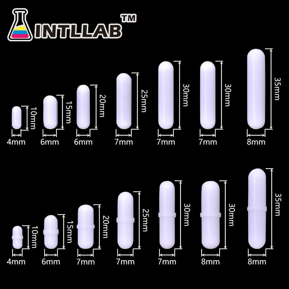 INTLLAB Magnetic Stirrer Bar Mixed Size PTFE Magnetic Stirrer Mixer Stir Bars TYPE-B 1pcs