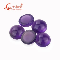 Natural Amethyst Gemstone round Shape Cabochon Cut flat back 1.5mm-6.5mm Beautiful Stone for Jewelry Making