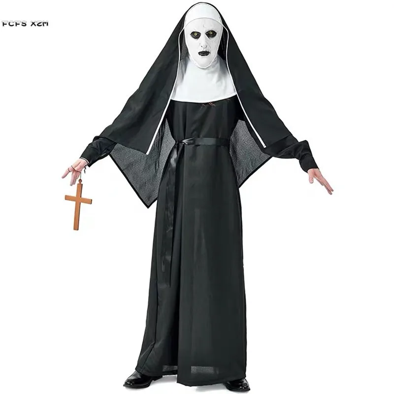 s-xl-unisex-adult-priest-nun-cosplay-halloween-zombie-walking-dead-scary-costumes-purim-carnival-nightclub-role-play-party-dress