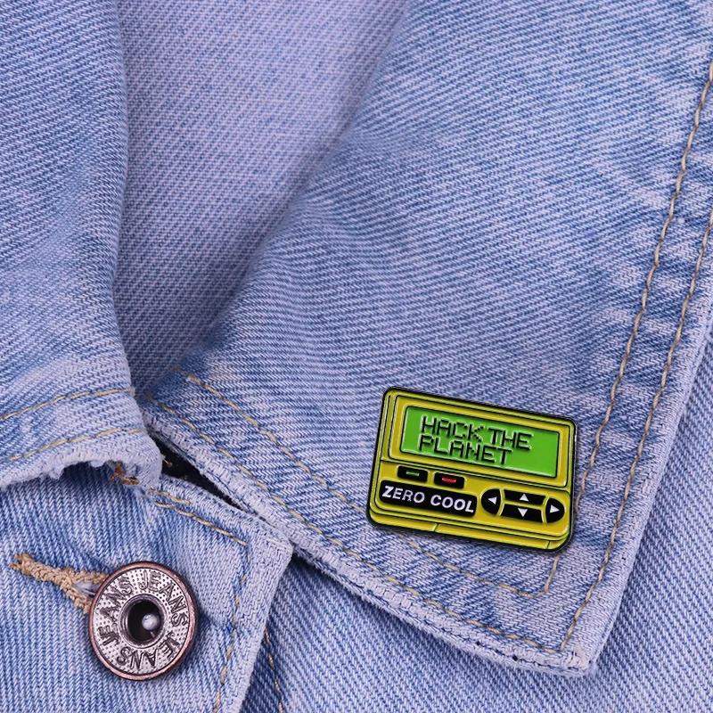 هاكر بيجر بروش 1990s كول Cyberpunk فني شارة الأصالة التلبيب شارة جمع الدنيم سترة ظهره دبوس الديكور #3