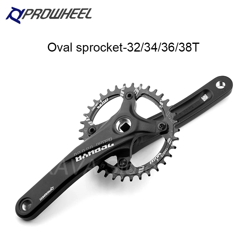 Prowheel MTB Crankset 170mm/175mm Oval Chainring 32T/34T/36T/38T Chainwheel 104BCD Aluminum Alloy Bicycle Parts Square Holes