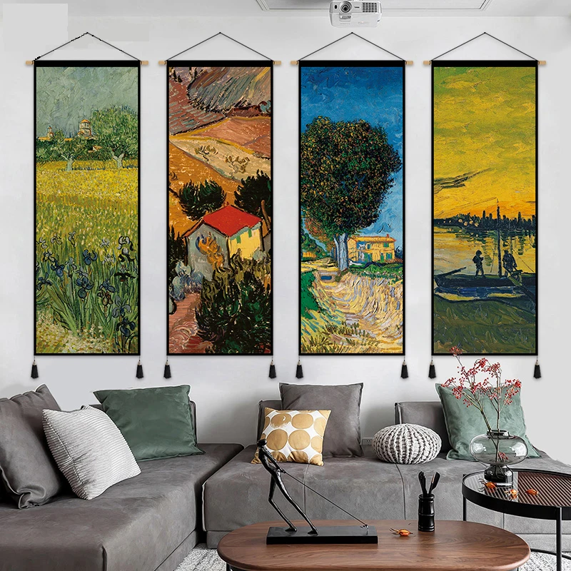 

Nordic Abstract Landscape Poster Printed Scroll Hanging Wall Picture Home Living Room Decor Wall Art Canvas Painting