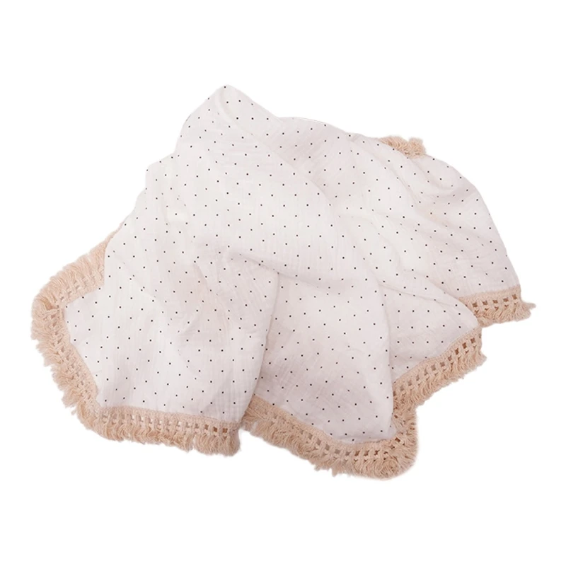 Crianças musselina swaddle wrap bebê borla recebendo cobertor recém-nascido saco de dormir p31b