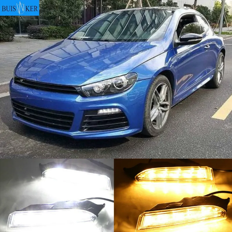 

1Set 12V ABS For Volkswagen VW Scirocco R 2010 - 2014 driving LED DRL Daytime Running Light Daylight 12V Fog lamp