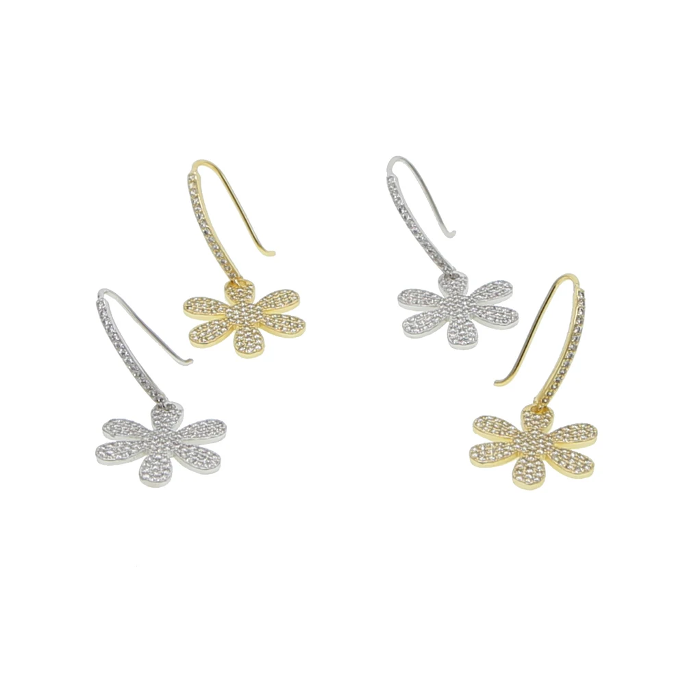 2025 الكلاسيكية العصرية الفاخرة سحر الأبيض تشيكوسلوفاكيا حجر لذيذ زهرة النساء فتاة لونين موضة حساسة مجوهرات الحفلات انخفاض القرط #4