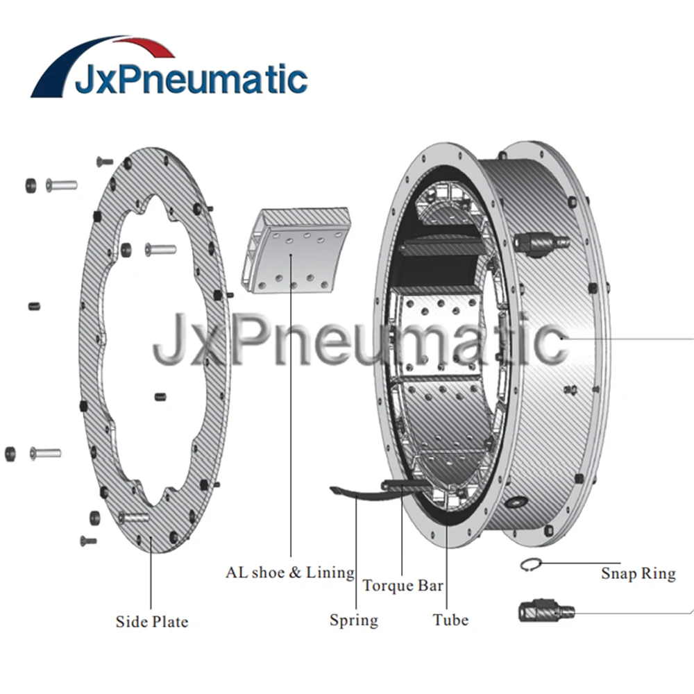 AH drum type pneumatic tire clutch replaces EATON Airflex VC clutch AHW-38 38VC650 AHN-42 42VC650 AHWD-42 D42VC1200 D60VC1600