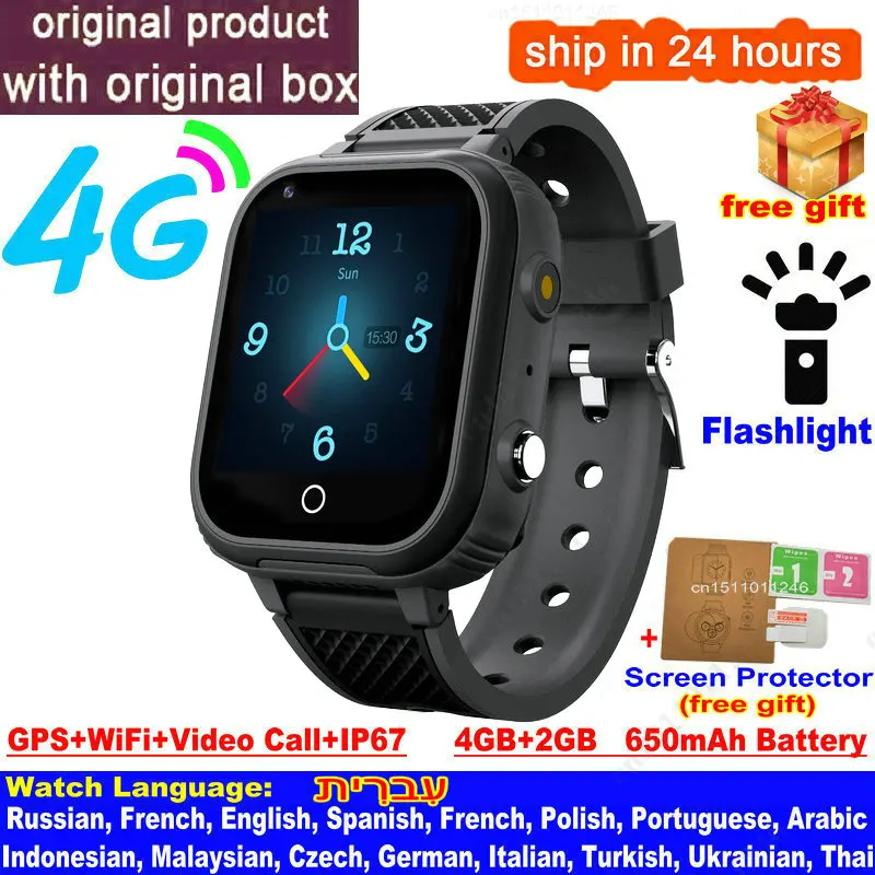 LT21 4G Smart Horloge Kids Gps Wifi Video Call Sos IP67 Waterdichte Kind Smartwatch Camera Monitor Tracker Locatie Telefoon horloge