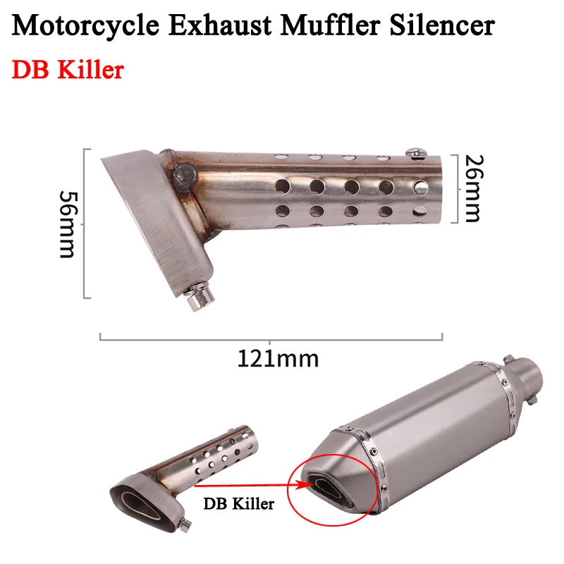 Universal Motorcycle Exhaust Muffler Adjustable Silencer Stainless DB Killer Noise Sound Eliminator Catalyst Motorbike Moto