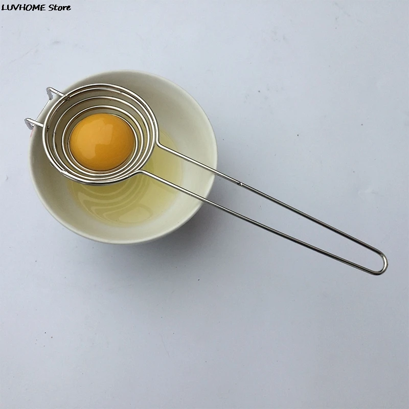 Stainless Steel Egg White Separator Spiral Egg White Separator Egg Yolk Remover Divider Long Handle Kitchen Tool