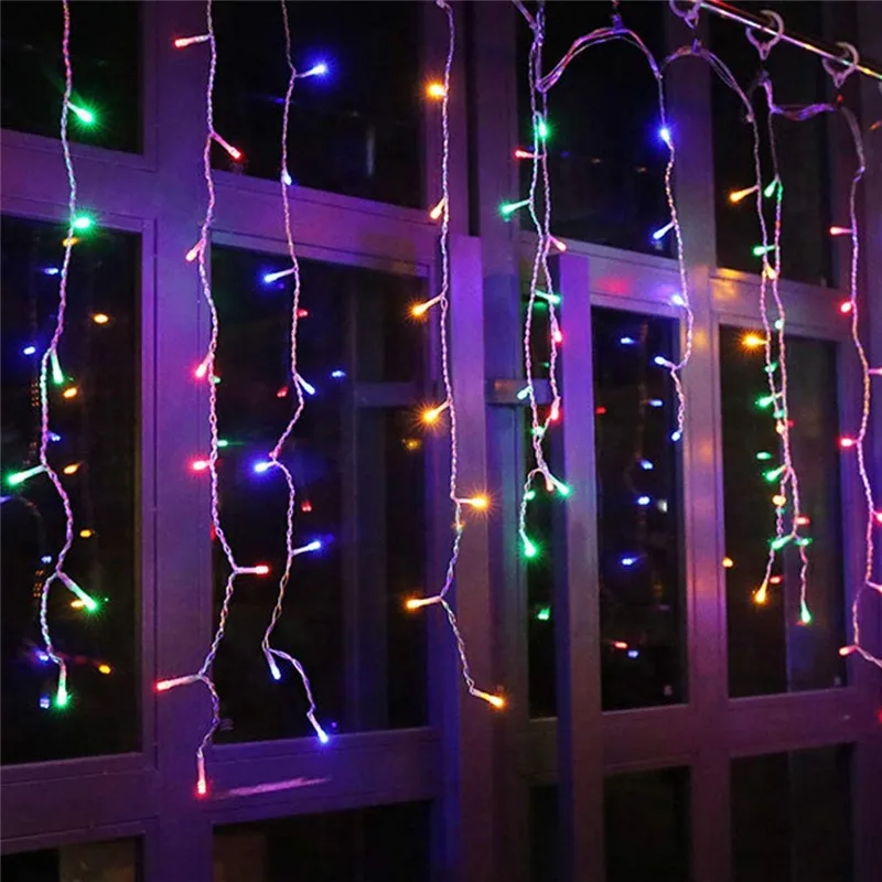 Christmas Garland 3.5Mx0.5/0.6/0.7M Wave Shape LED Curtain Light Icicle Fairy Lights Christmas Decoration For Home Drop Shipping