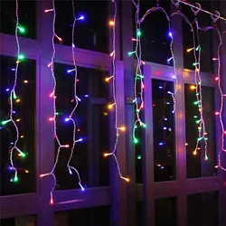 Garland de Natal 3.5Mx0.5/0.6/0.7M Forma de Onda LED Cortina Luz Icicle Luzes De Fada Decoração De Natal Para Casa Drop Shipping